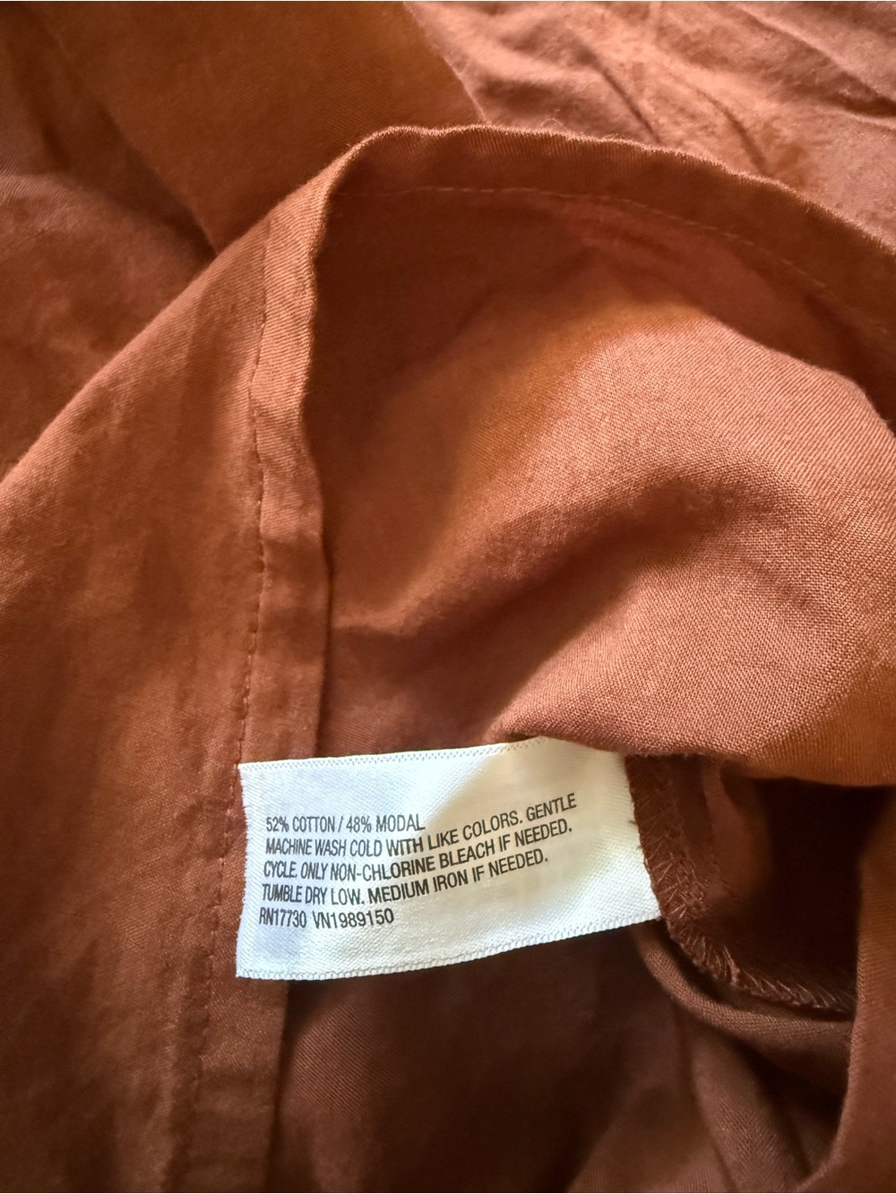a new day Rust-Brown Button-Front Peasant Blouse - Picture 7 of 7